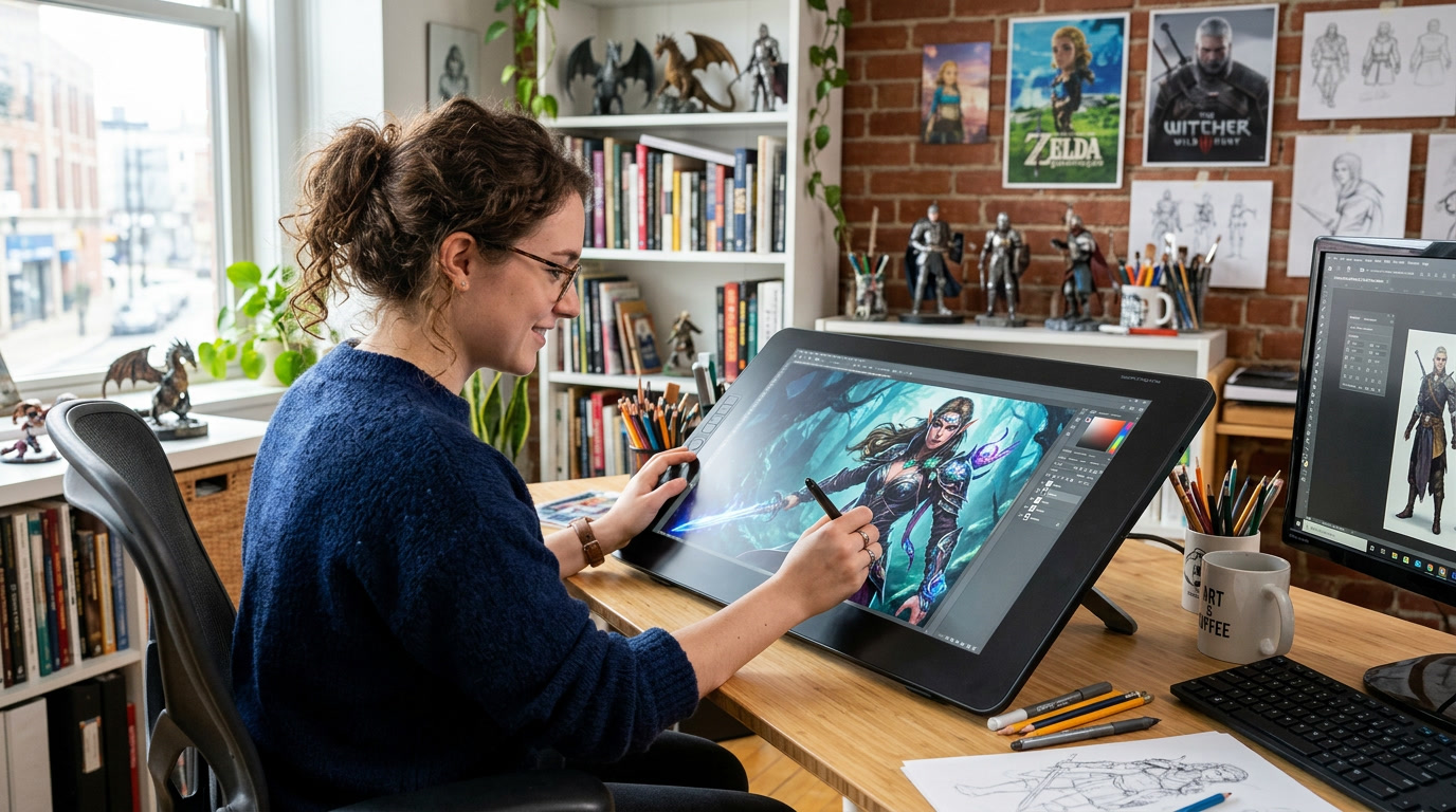 Pameran Seni Digital: Menampilkan Desain Karakter dan Konsep Dunia Game Fantasi
